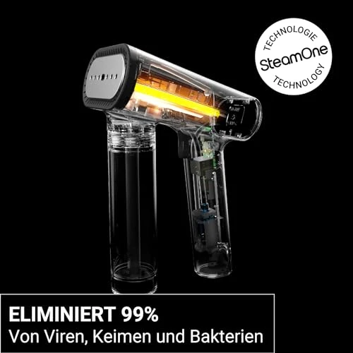 SteamOne - Dampfglätter, dampfen anzug 2000W 30g/min - Travel steamer - Autonomie 8 min (150ml) - 3m Kabel - Entfernt 99,99% der Verunreinigungen - Bereit in 30s - EUNS150B