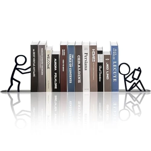 Buchstütze für Regale Dekorative, Süße Buchstützen Metall, Originell für Schwere Bücher, Buchhalter für Büro Schule Zuhause, Schreibtisch Regal Dekoration, Geschenk für Bücherliebhaber