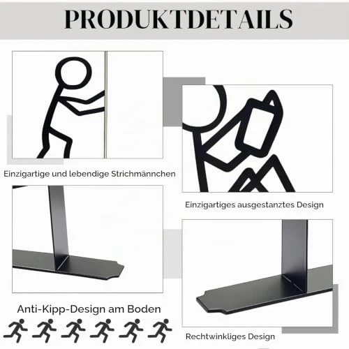 Buchstütze für Regale Dekorative, Süße Buchstützen Metall, Originell für Schwere Bücher, Buchhalter für Büro Schule Zuhause, Schreibtisch Regal Dekoration, Geschenk für Bücherliebhaber