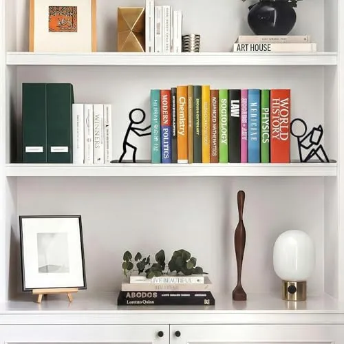 Buchstütze für Regale Dekorative, Süße Buchstützen Metall, Originell für Schwere Bücher, Buchhalter für Büro Schule Zuhause, Schreibtisch Regal Dekoration, Geschenk für Bücherliebhaber