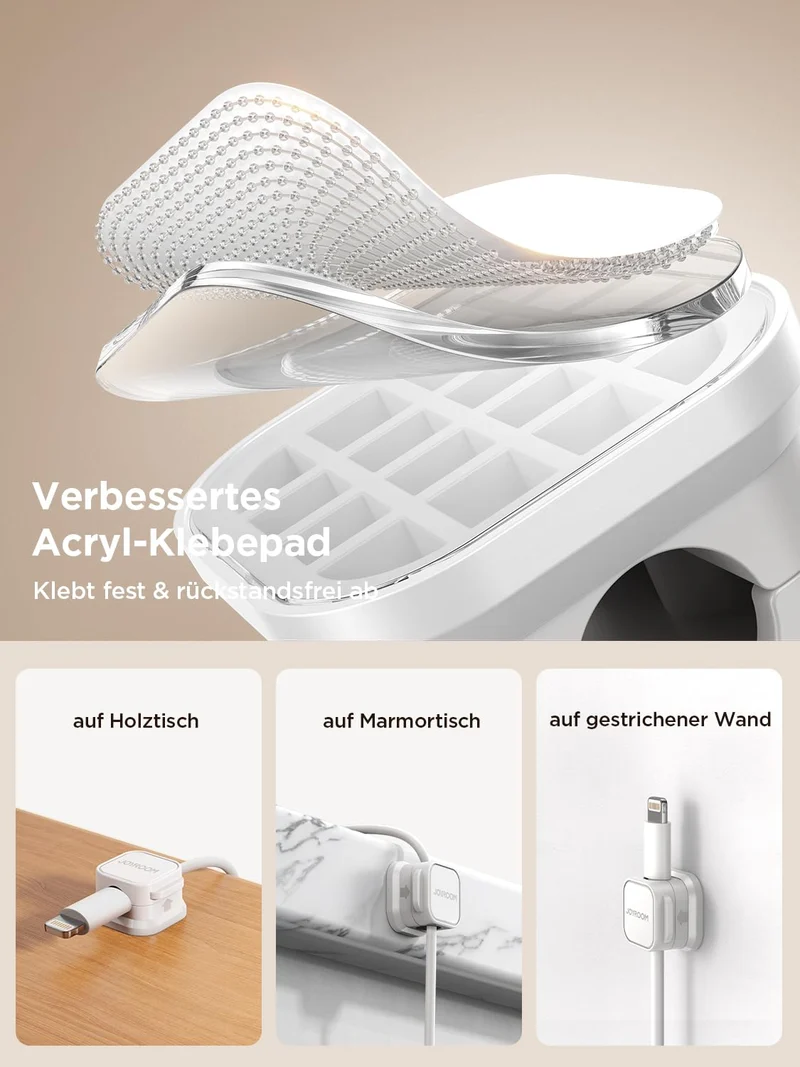JOYROOM 6 Stück Kabelhalter Kabelclips Kabel Organizer Kabelmanagement