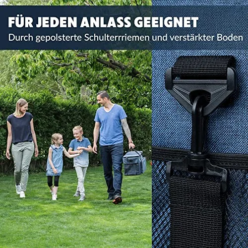 Obics® Kühltasche 20L & 30L (faltbar) 10-12 Stunden kühlen - isolierte Einkaufstasche & Lunchtasche mit Flaschenöffner & Auslaufsicherem PEVA-Material für Arbeit, Büro, Picknick, Einkaufen & Baustelle