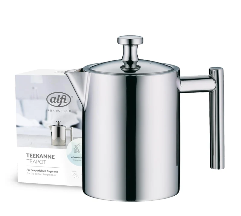 alfi TEA POT II Teekanne 0,60 l, Edelstahl, mit Siebeinsatz