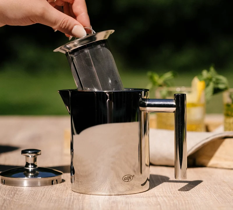 alfi TEA POT II Teekanne 0,60 l, Edelstahl, mit Siebeinsatz