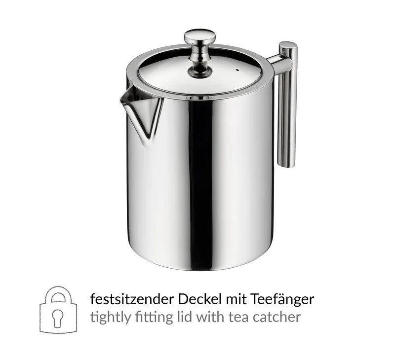 alfi TEA POT II Teekanne 0,60 l, Edelstahl, mit Siebeinsatz
