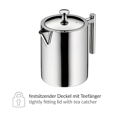 alfi TEA POT II Teekanne 0,60 l, Edelstahl, mit Siebeinsatz