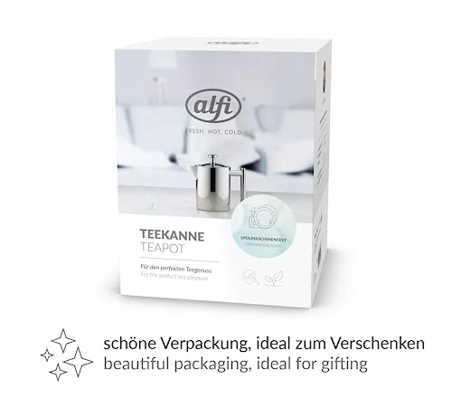 alfi TEA POT II Teekanne 0,60 l, Edelstahl, mit Siebeinsatz