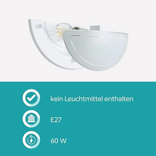 EGLO Wandlampe Planet 1, Wandleuchte halbrund mit E27 Fassung