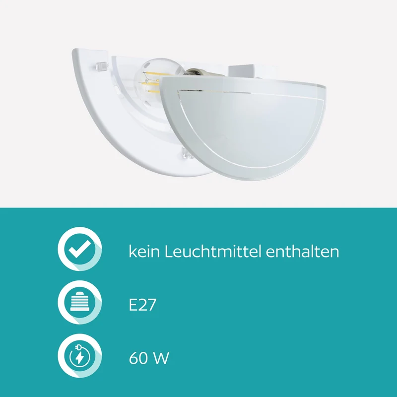 EGLO Wandlampe Planet 1, Wandleuchte halbrund mit E27 Fassung