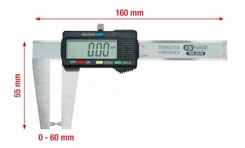 KS Tools 300.0540 Digital-Bremsscheiben-Messschieber 0-60mm, 160mm