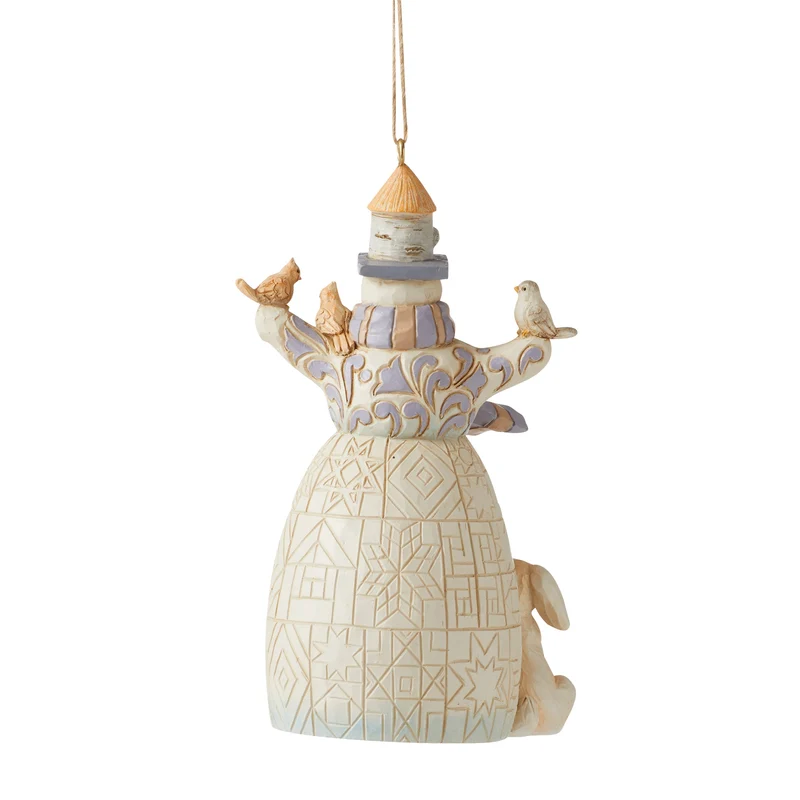 Jim Shore - Heartwood creek 'White Woodland Snowman with Animals Hanging Ornament N' 2022