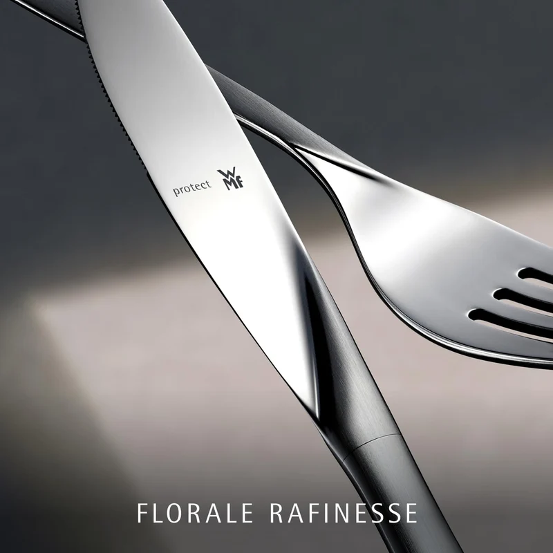 WMF Virginia Edelstahl Besteck Set 6 Personen, Essbesteck Set 30 teilig, Hohlheftmesser, Cromargan protect teilmattiert, kratzbeständig