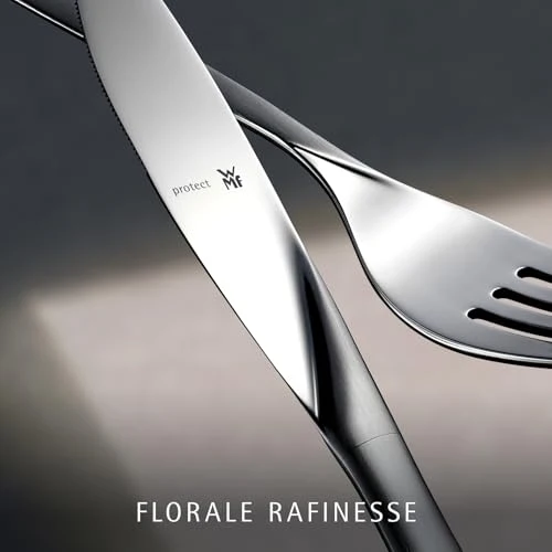 WMF Virginia Edelstahl Besteck Set 6 Personen, Essbesteck Set 30 teilig, Hohlheftmesser, Cromargan protect teilmattiert, kratzbeständig