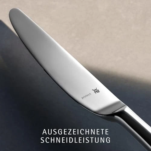 WMF Virginia Edelstahl Besteck Set 6 Personen, Essbesteck Set 30 teilig, Hohlheftmesser, Cromargan protect teilmattiert, kratzbeständig