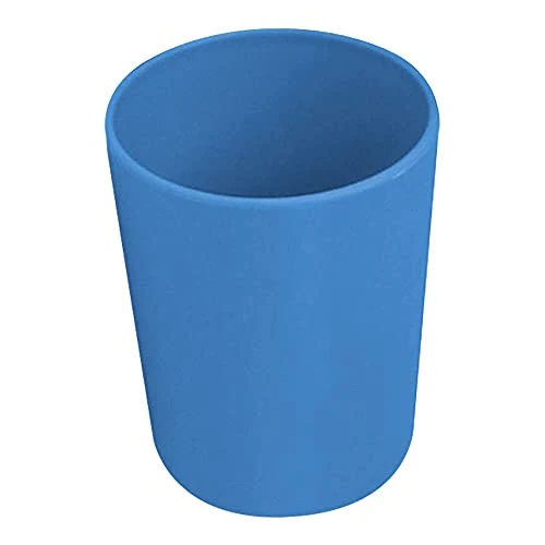 6-tlg. Geschirr-Set aus Kunststoff in Blau, wiederverwendbar, Tasse, Becher, Teller flach, Teller tief, Dessertteller, Kompottschale, Service, Gedeck, Kindergedeck, Kindergeschirr