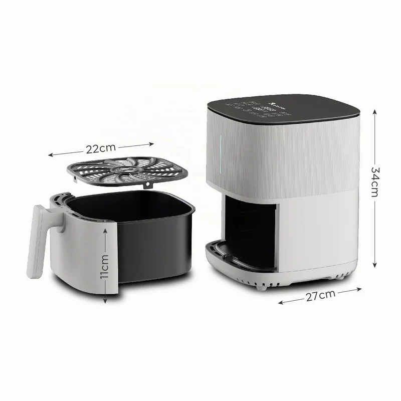 MasterPRO BY CARLO CRACCO - Luftfritteuse 1500W 5L - 12 Programme - LED Touch Control - App Steuerung - Antihaftbeschichtung - Farbe Weiß