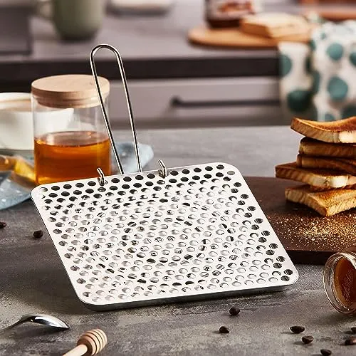 Ibili Toaster für Gasherd, verzinntes Eisen, 20 x 20 cm, Silber/Schwarz