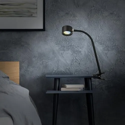 BRILONER - LED Schreibtischlampe mit Akku, magnetisch abnehmbar, 360 Grad drehbar, dimmbar, CCT, Leselampe kabellos, Klemmlampe, Klemmleuchte, Nachttischlampe, Leselicht Kinder, 44 cm hoch, Schwarz