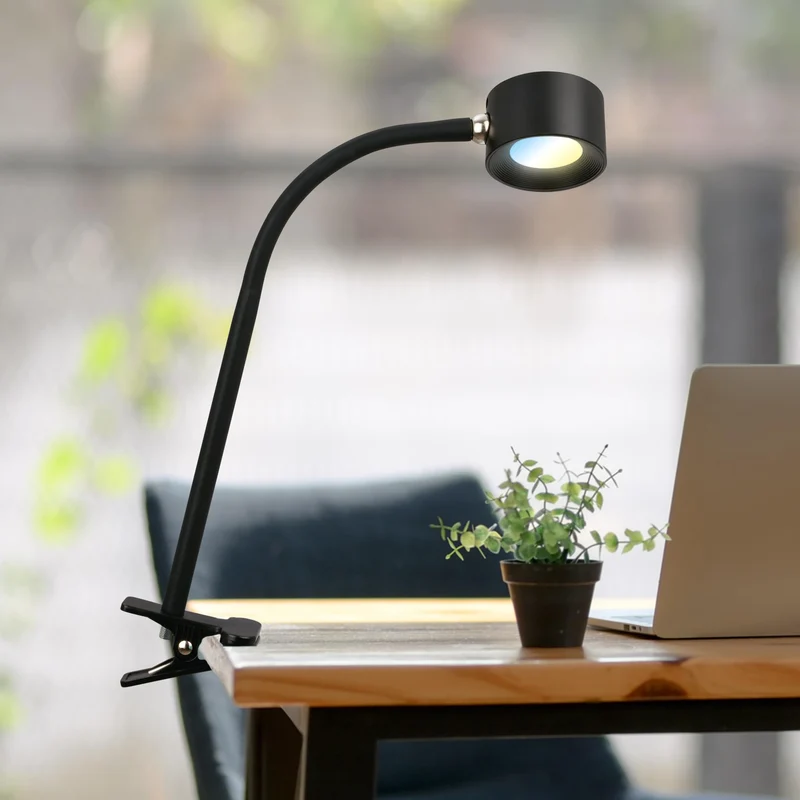 BRILONER - LED Schreibtischlampe mit Akku, magnetisch abnehmbar, 360 Grad drehbar, dimmbar, CCT, Leselampe kabellos, Klemmlampe, Klemmleuchte, Nachttischlampe, Leselicht Kinder, 44 cm hoch, Schwarz