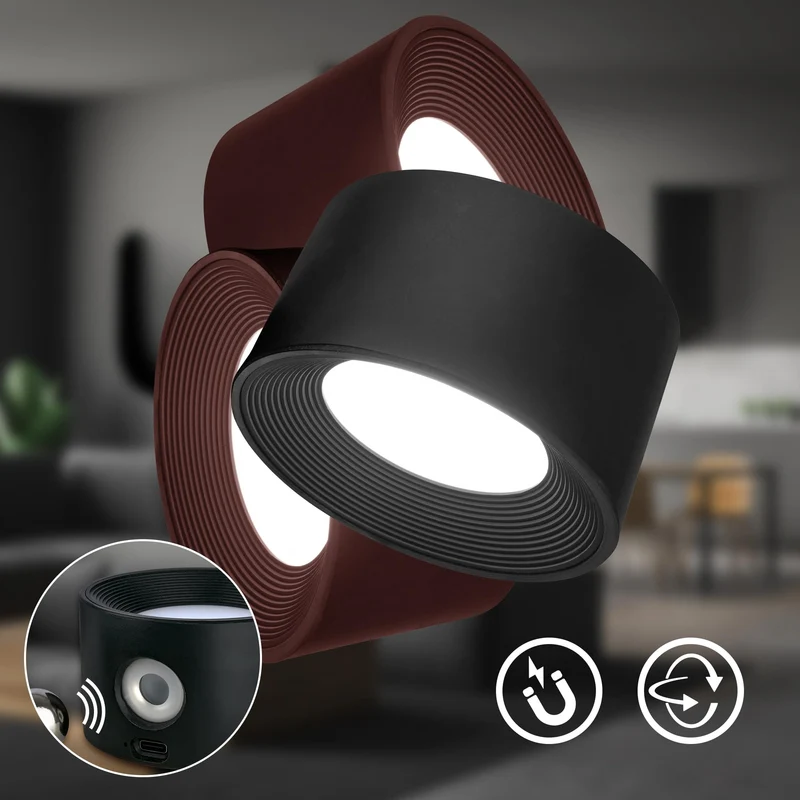 BRILONER - LED Schreibtischlampe mit Akku, magnetisch abnehmbar, 360 Grad drehbar, dimmbar, CCT, Leselampe kabellos, Klemmlampe, Klemmleuchte, Nachttischlampe, Leselicht Kinder, 44 cm hoch, Schwarz