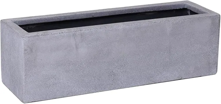 VIVANNO Blumenkasten Flobo - Balkonkasten Beton-Optik Grau - 15x60x17 cm