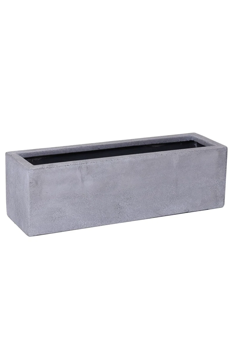 VIVANNO Blumenkasten Flobo - Balkonkasten Beton-Optik Grau - 15x60x17 cm