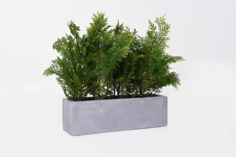 VIVANNO Blumenkasten Flobo - Balkonkasten Beton-Optik Grau - 15x60x17 cm