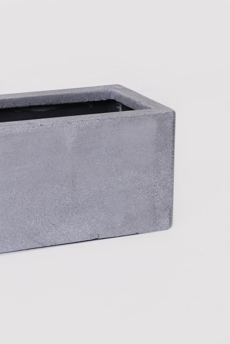 VIVANNO Blumenkasten Flobo - Balkonkasten Beton-Optik Grau - 15x60x17 cm