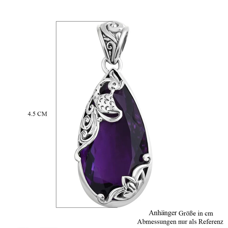 Royal Bali - Prasiolith Anhänger, 925 Silber, ca. 26.74 ct