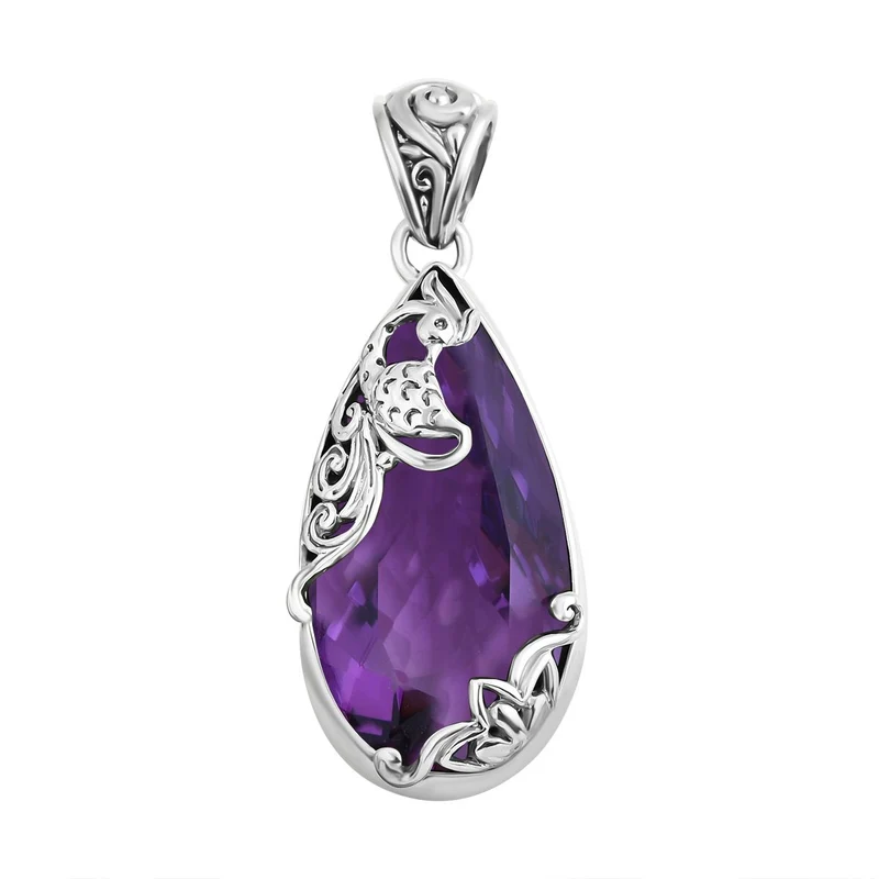 Royal Bali - Prasiolith Anhänger, 925 Silber, ca. 26.74 ct