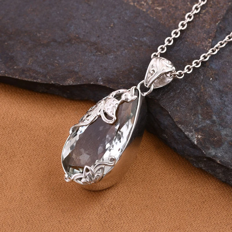 Royal Bali - Prasiolith Anhänger, 925 Silber, ca. 26.74 ct