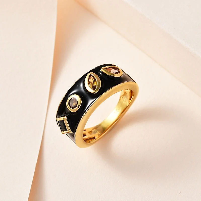 GP Royal Kollektion - mehrfarbige Turmalin Ring, 925 Silber Gelbgold Vermeil ca. 0.59 ct