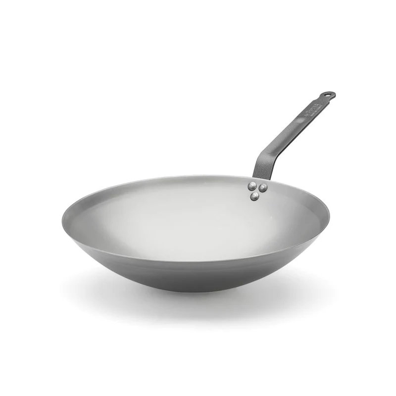 de Buyer - Wok CARBONE PLUS aus Eisenstahl - 35 cm - 5114.35, Silber
