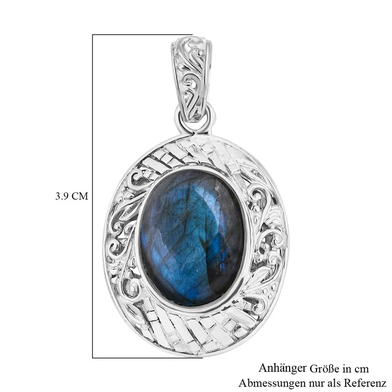 Labradorit Anhänger 925 Silber ca. 9,35 ct.