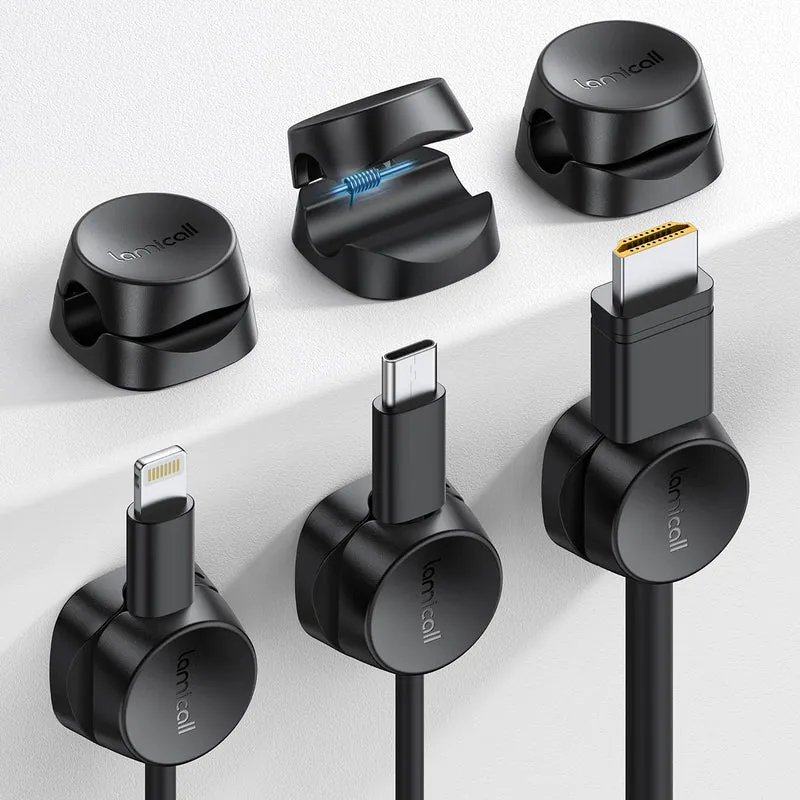 [6 Stück] Lamicall Kabelhalter Kabelclips Selbstklebend, Kabel Organizer