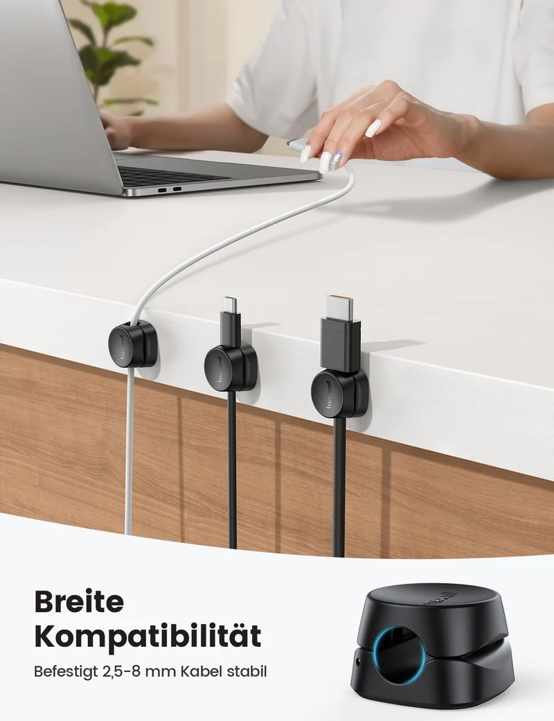 [6 Stück] Lamicall Kabelhalter Kabelclips Selbstklebend, Kabel Organizer