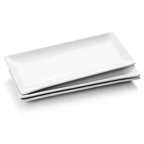 WishDeco Servierplatte 3er Set, Servierplatten Porzellan 35x15 cm