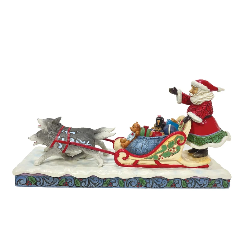 Jim Shore - Heartwood creek 'Merry Mushing (Santa in Dog Sled with Toys Figurine) N' 2022