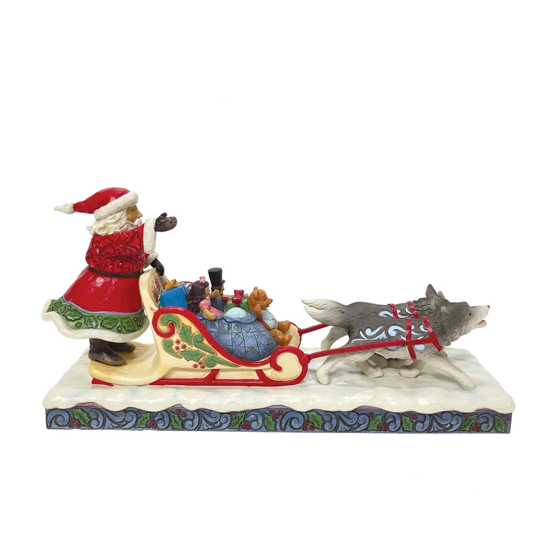 Jim Shore - Heartwood creek 'Merry Mushing (Santa in Dog Sled with Toys Figurine) N' 2022