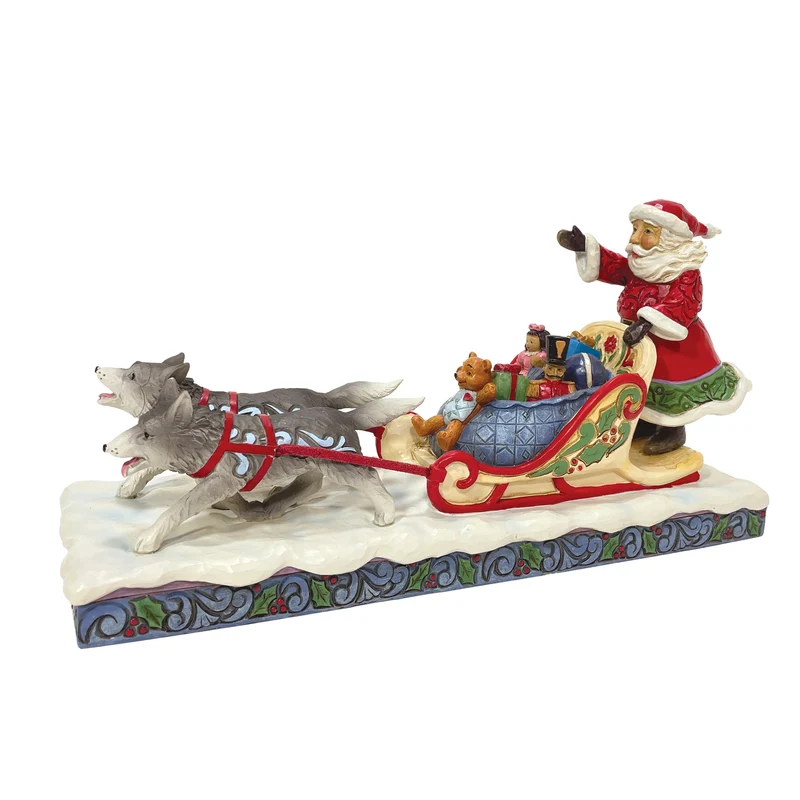 Jim Shore - Heartwood creek 'Merry Mushing (Santa in Dog Sled with Toys Figurine) N' 2022