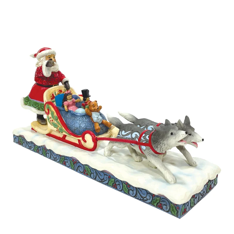Jim Shore - Heartwood creek 'Merry Mushing (Santa in Dog Sled with Toys Figurine) N' 2022