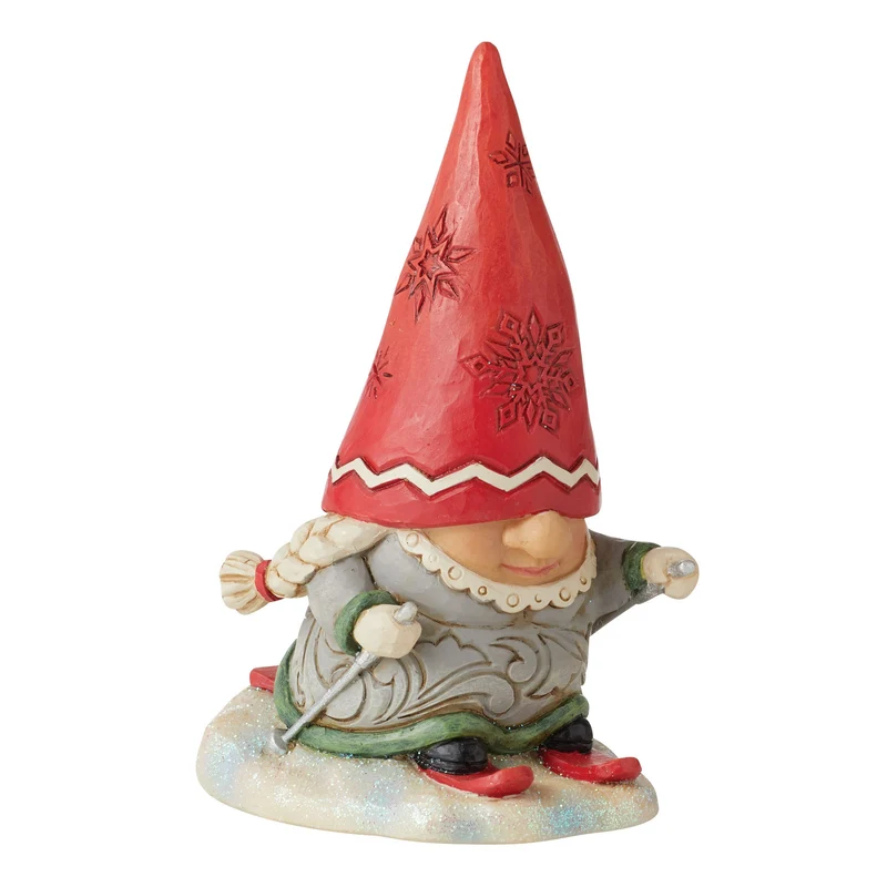 Jim Shore - Heartwood creek 'Gnome on the Slopes (Gnome Skier with Braids) N' 2022