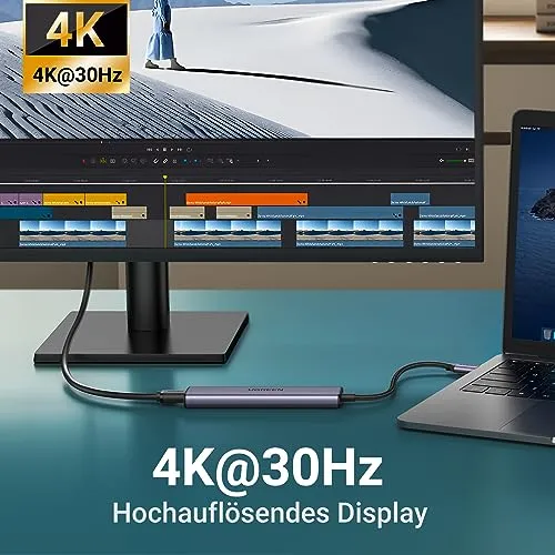 UGREEN Revodok 105 USB C Hub 5Gbps, USB C Adapter 4K HDMI, Multiportadapter
