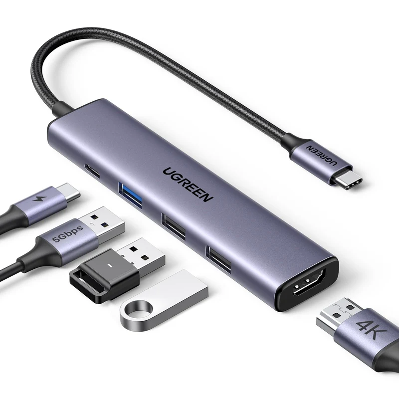 UGREEN Revodok 105 USB C Hub 5Gbps, USB C Adapter 4K HDMI, Multiportadapter