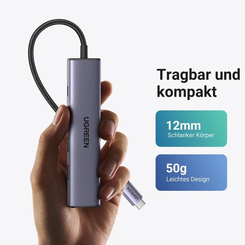UGREEN Revodok 105 USB C Hub 5Gbps, USB C Adapter 4K HDMI, Multiportadapter
