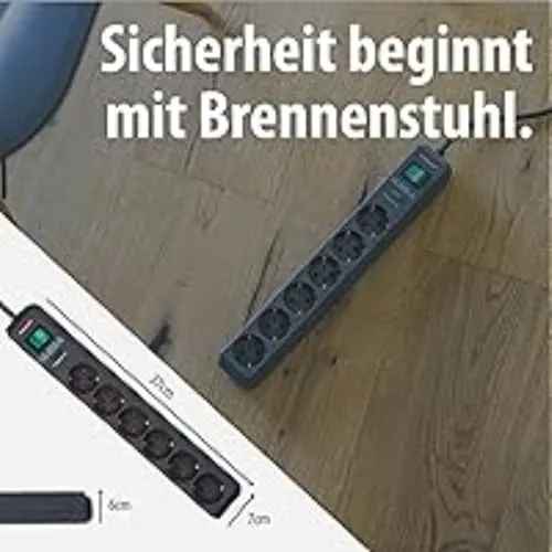 Brennenstuhl Eco-Line Steckdosenleiste 6-Fach mit Überspannungsschutz