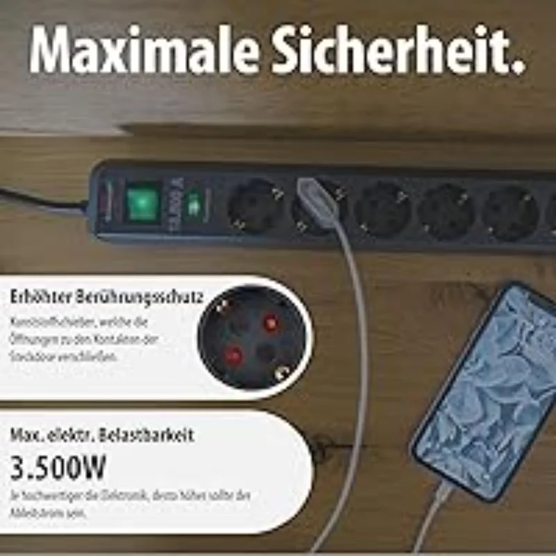 Brennenstuhl Eco-Line Steckdosenleiste 6-Fach mit Überspannungsschutz