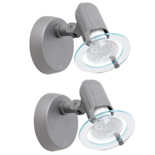 BRILONER 2er Set Wand Lampe Esszimmer Wandstrahler beweglich 1x E14 Fassung Spot Büro Diele