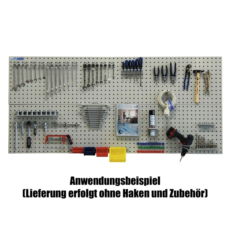 ADB Werkzeugwand/Lochwand 1177 x 456 mm lichtgrau Lochplatte Werkzeughalter