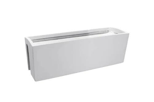 VIVANNO Balkonkasten Weiß Matt - 60 cm Fiberglas Blumenkasten Balkona